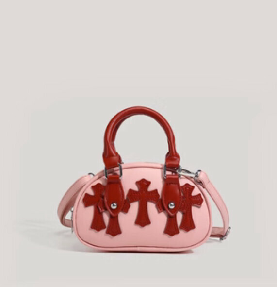 New high-end mini hand-held crossbody bag (pink with red)