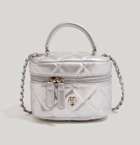 New diamond chain shoulder crossbody bag (silver large)