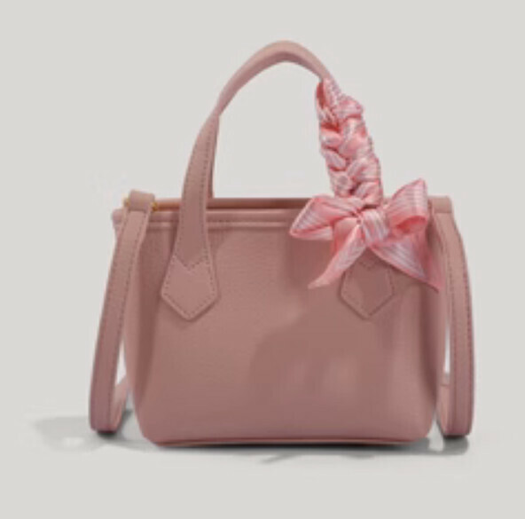 New style vegetable basket shoulder crossbody bucket bag (pink)