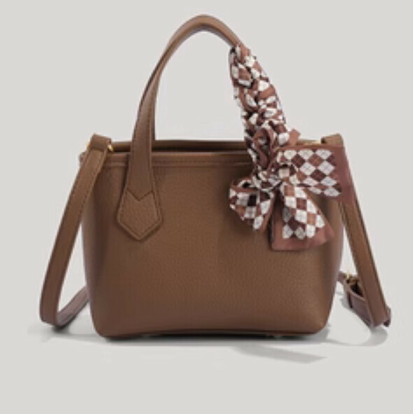 New style vegetable basket shoulder crossbody bucket bag (coffee color)