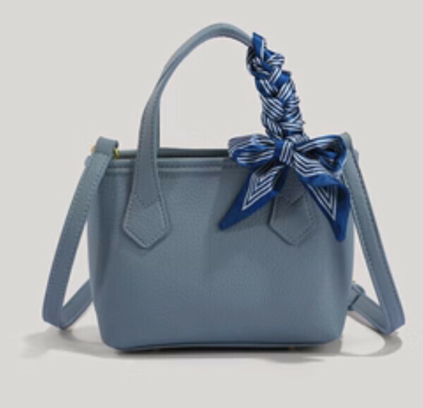 New style vegetable basket shoulder crossbody bucket bag (blue)