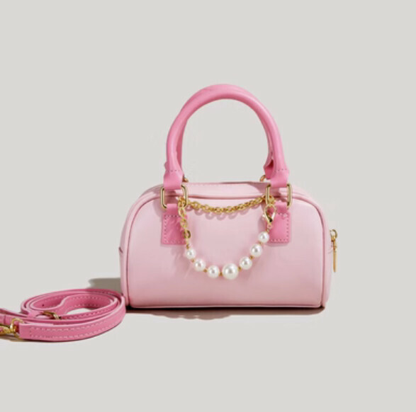 New Pearl Hand-held Shoulder Crossbody Bag (Pink)