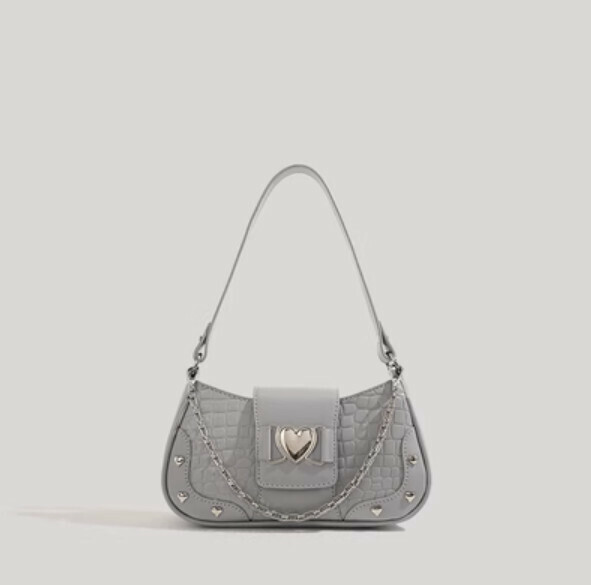 New Fashionable Versatile Chain Shoulder Underarm Bag (Silver)