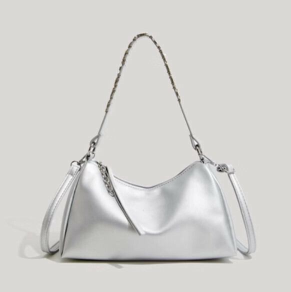 Hot Selling Casual Fashion Large Capacity Underarm Bag (Silver)