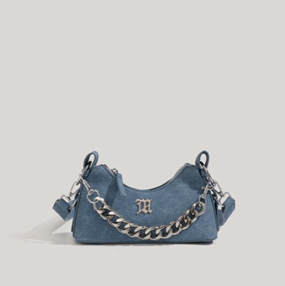 Hot selling vintage denim chain bag (dark blue)