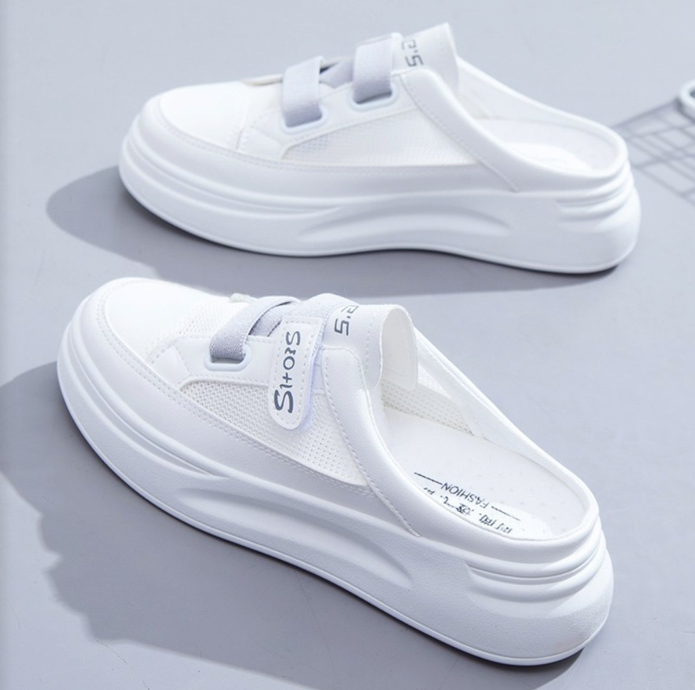 Hot recommended mesh breathable mesh shoes and versatile sandals (half drag - mesh gray - size: 35-40) (contact customer service after placing the order to confirm the delivery size)