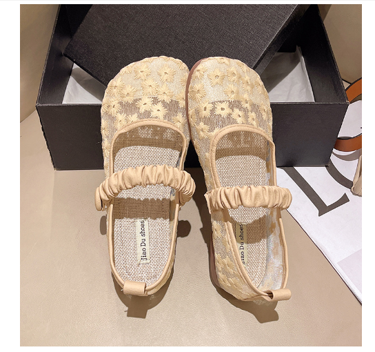 Hot summer mesh Mary Jane sandals (khaki/size 35-40) (contact customer service after placing order to confirm delivery size)