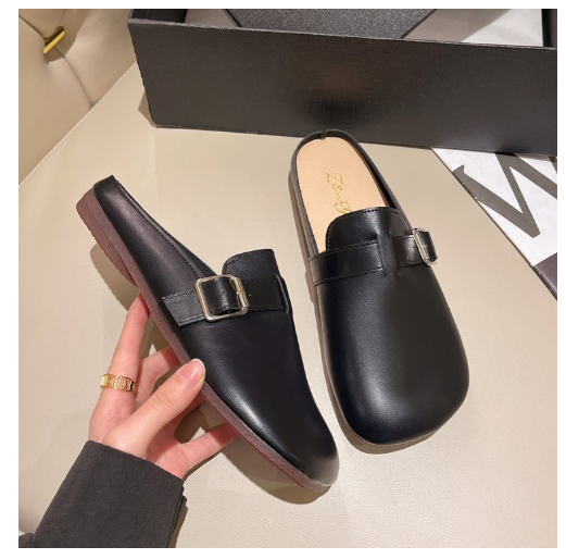 Hot Recommended Lazy Muller Half-Drag Sandals (Black/35-40 Sizes) (Contact customer service after placing the order to confirm the delivery size)