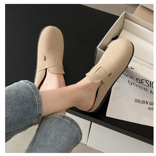 Hotly recommended soft-soled casual flat-bottomed semi-trailers (off-white/size 35-39) (contact customer service after placing the order to confirm the delivery size)