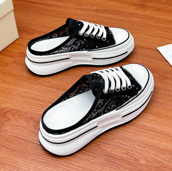 Hot Recommended Thick-soled Retro Casual Beach Shoes (Black) [35-40 Sizes] [Contact customer service after placing the order to confirm the delivery size]