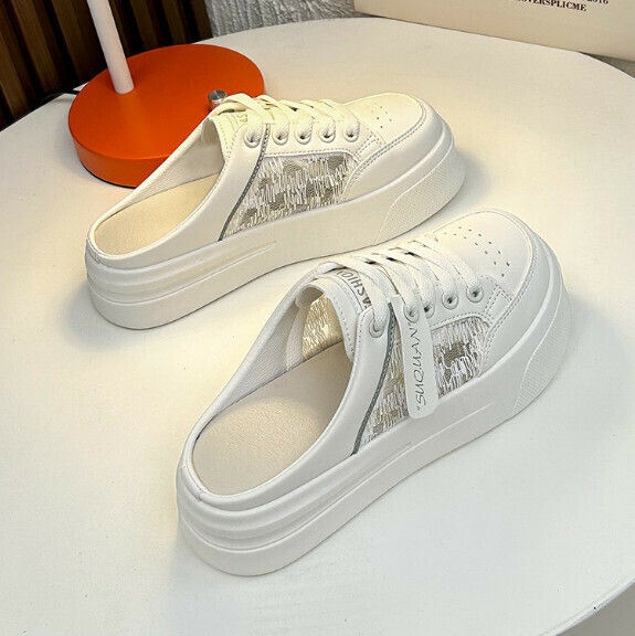 Hot recommended breathable thick-soled white shoes (beige) [size 35-40] [contact customer service after placing the order to confirm the delivery size]