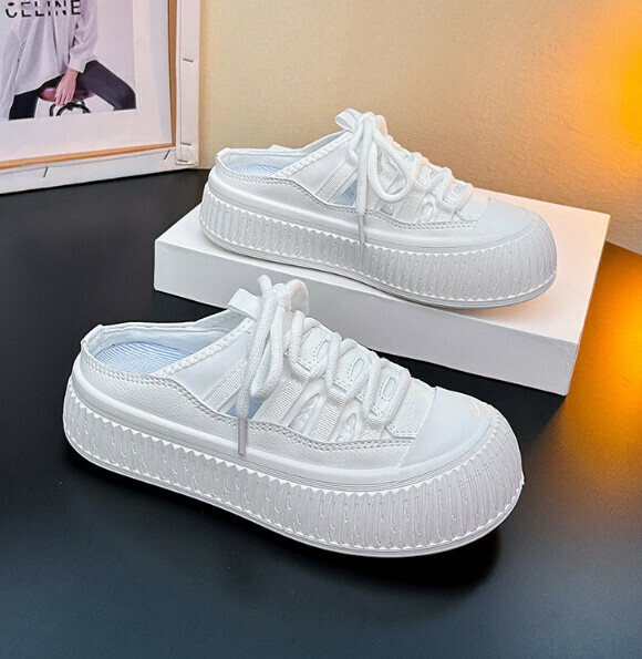 Hot recommended casual slip-on white shoes (white) [size 35-40] [contact customer service after placing the order to confirm the delivery size]