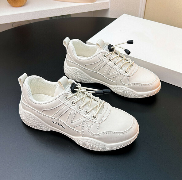 爆款百搭休閒小白鞋（米色）【35-40碼】【下單後聯絡客服確認發貨尺碼】