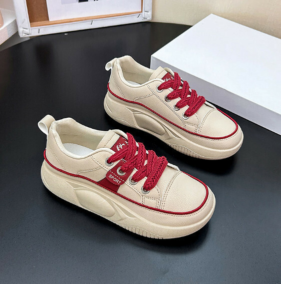 爆款厚底透氣休閒鞋（紅色）【35-40碼】【下單後聯絡客服確認發貨尺碼】