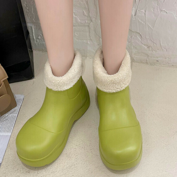 New velvet Martin snow boots for women (green [size 36_41] (contact customer service after placing the order to confirm the delivery size)