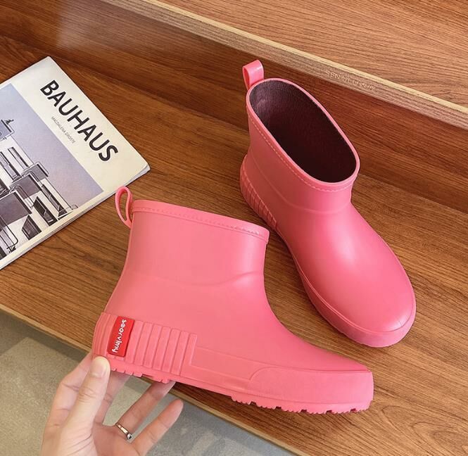 New style (pink size 36-40) rain boots, short rubber shoes, water shoes, rain boots (contact customer service after placing the order to confirm the delivery size)