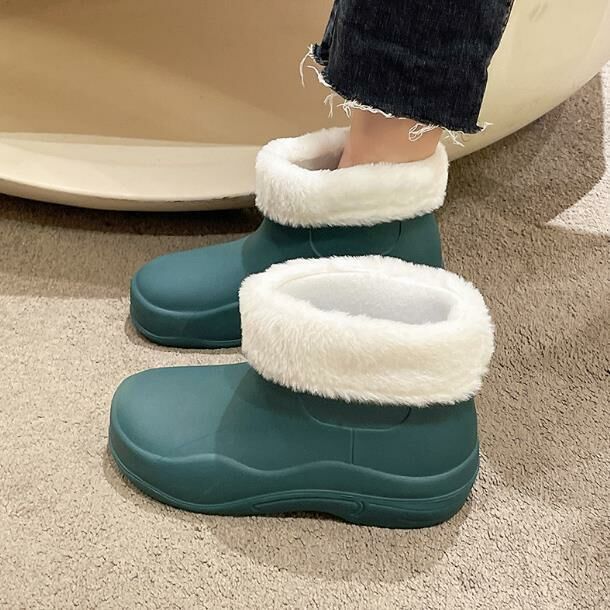 New style (green velvet model 36-40 sizes) rain boots, rain boots, water shoes (contact customer service after placing the order to confirm the delivery size)