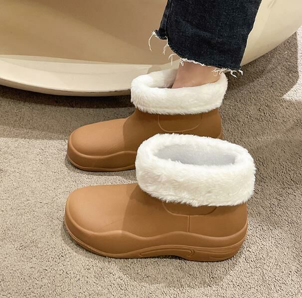 New style (coffee plus velvet style 36-40 sizes) rain boots, rain boots, water shoes (contact customer service after placing the order to confirm the delivery size)