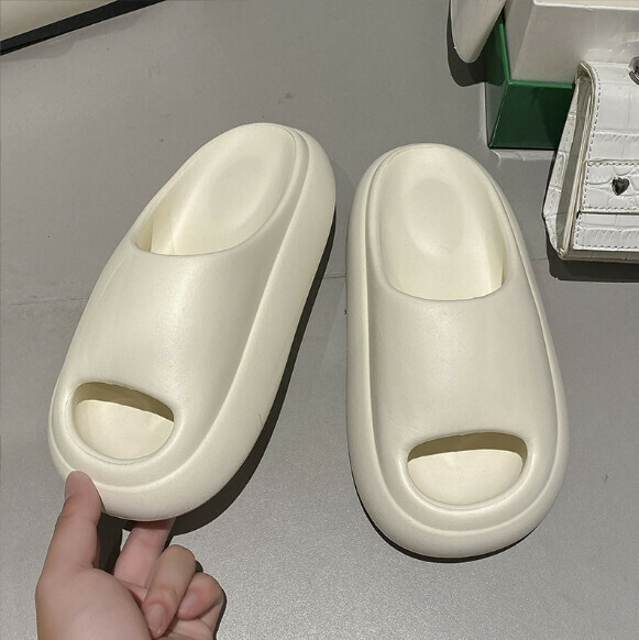 New outer wear super soft foam slippers (5CM thick bottom pearl white) [size 38-41] [contact customer service after placing the order to confirm the delivery size]