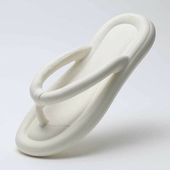 New style flat flip-flops for women (white [size 36_45] (contact customer service after placing order to confirm delivery size)
