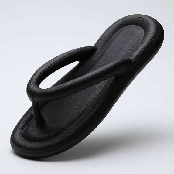 New style flat flip-flops for women (black [size 36_45] (contact customer service after placing order to confirm delivery size)