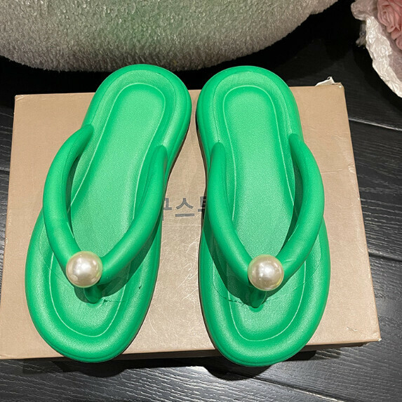 New style flip-flops (dark green [size 36_41] (contact customer service after placing order to confirm delivery size)