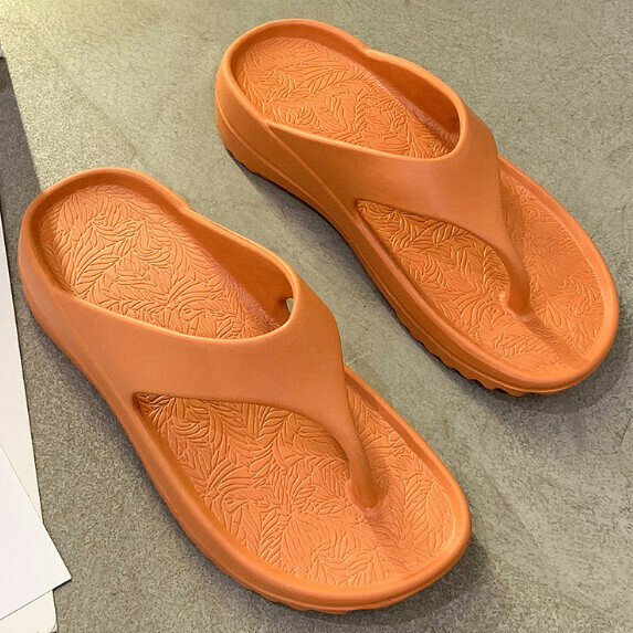 New thick-soled wedge-heeled flip-flops for women (orange [size 35_44] (contact customer service after placing the order to confirm the delivery size)