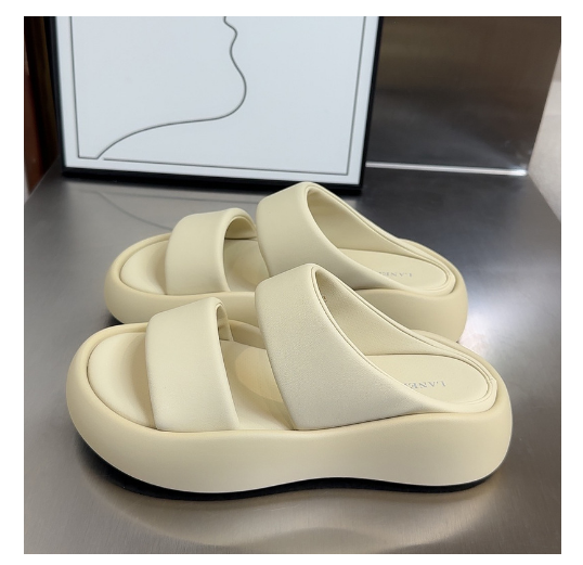 New thick-soled casual sandals (off-white, size 35-40) (contact customer service after placing an order to confirm delivery size)