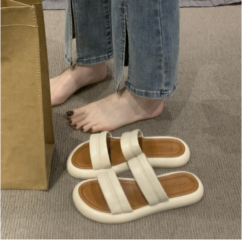 New thick-soled sandals (apricot one-size-fits-all size 35-40/one size smaller) (contact customer service after placing the order to confirm the delivery size)