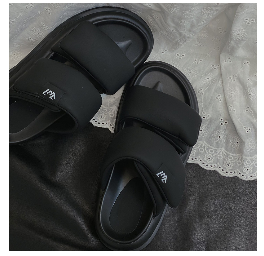 New Velcro thick-soled lazy slippers (black size 35-40) (contact customer service after placing the order to confirm the delivery size)
