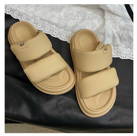New Velcro thick-soled lazy slippers (honey brown size 35-40) (contact customer service after placing the order to confirm the delivery size)