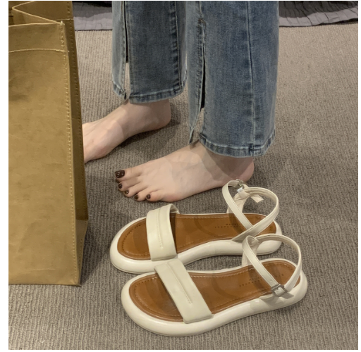 New thick-soled sandals (apricot sandals, sizes 35-40/one size smaller) (contact customer service after placing an order to confirm the delivery size)