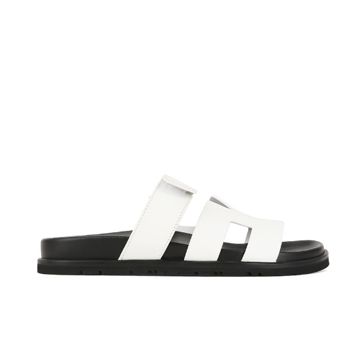 New soft leather Velcro thick-soled slippers (white size 35-40) (contact customer service after placing the order to confirm the delivery size)