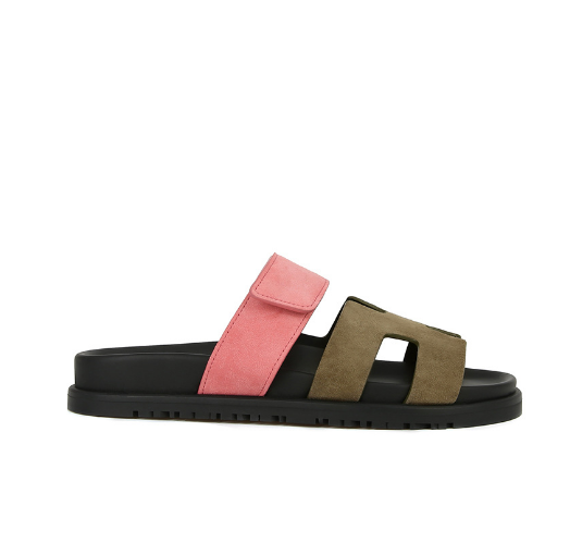 New soft leather Velcro thick-soled slippers (pink and green sizes 35-40) (contact customer service after placing the order to confirm the delivery size)