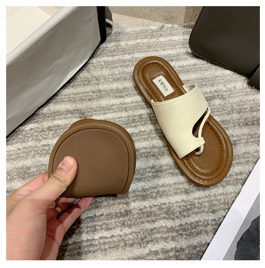 New soft-soled slip-on slippers (off-white, size 35-40) (contact customer service after placing an order to confirm delivery size)