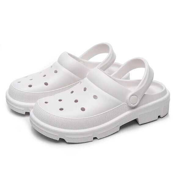 New thick-soled clogs for women (white [size 36_45] (contact customer service after placing the order to confirm the delivery size)