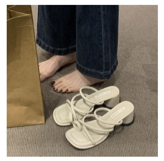 New high-heeled slip-on sandals (beige size 35-39) (contact customer service after placing the order to confirm the delivery size)