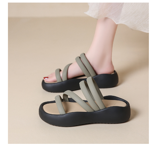 New thick-soled beach casual Roman shoes (green size 35-40) (contact customer service after placing the order to confirm the delivery size)