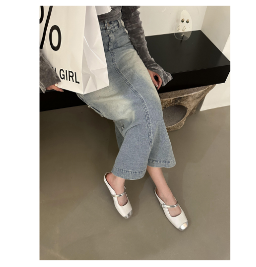 New style small fragrant style Baotou half slippers (off-white size 35-40) (contact customer service after placing the order to confirm the delivery size)