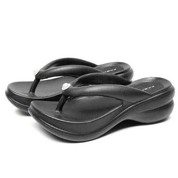 New thick-soled flip-flops for women (black [size 36_40] (contact customer service after placing order to confirm delivery size)