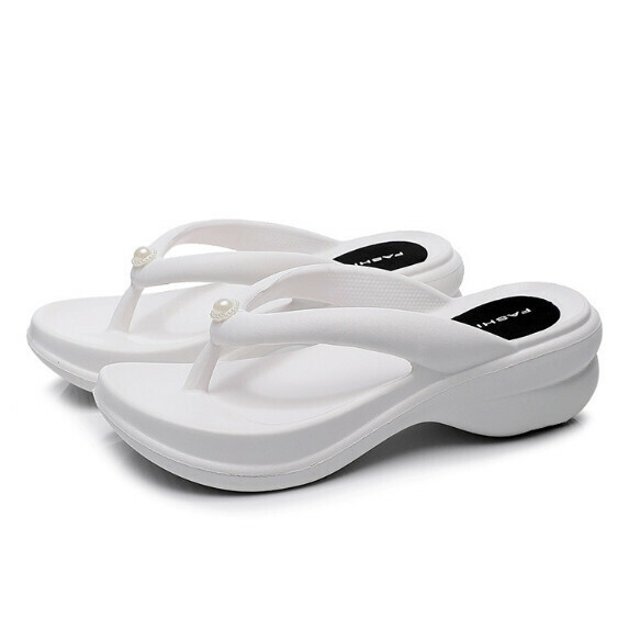 New thick-soled flip-flops for women (white [size 36_40] (contact customer service after placing order to confirm delivery size)