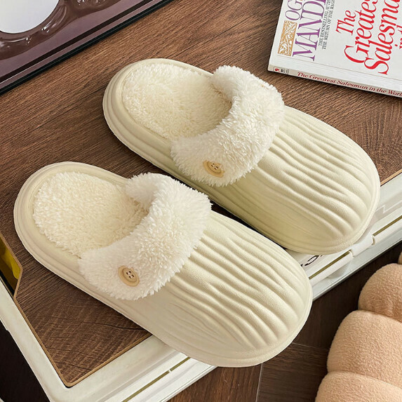 New Bitter Melon Cotton Slippers for Women (off-white [size 36_41] (contact customer service after placing the order to confirm the delivery size)