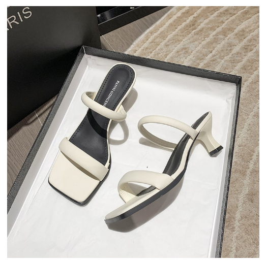 New stiletto high heel flip flops (beige size 35-39) (contact customer service after placing the order to confirm the delivery size)