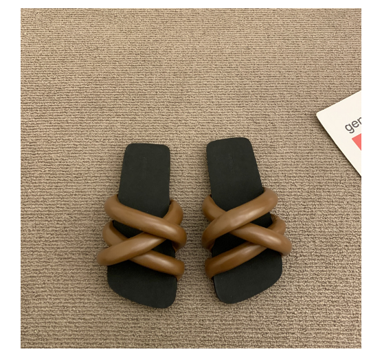 New flat beach shoes (dark brown size 35-40) (contact customer service after placing order to confirm delivery size)