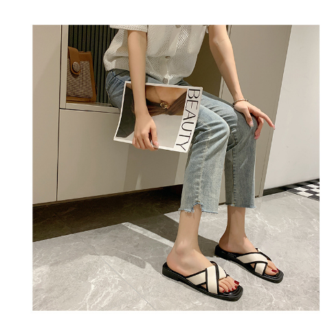 New style small fragrant beach sandals and slippers (white size 35-40) (contact customer service after placing the order to confirm the delivery size)