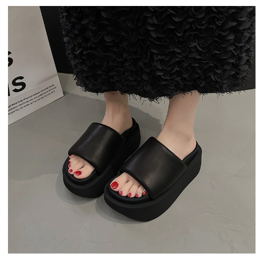 New open-toe beach platform shoes (black size 35-40) (contact customer service after placing order to confirm delivery size)