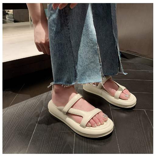 New casual slippers with thick soles (off-white, sizes 35-39) (contact customer service after placing an order to confirm the delivery size)