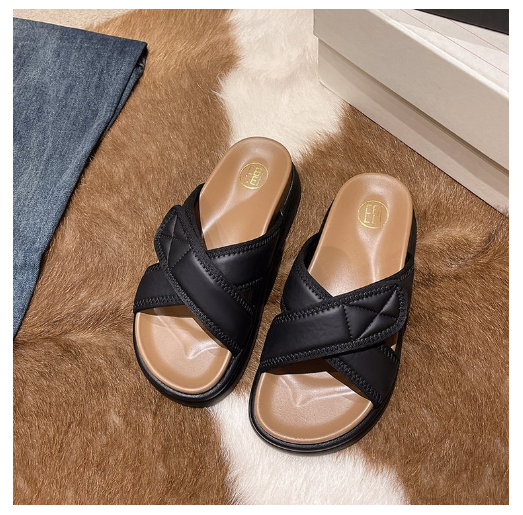 New cross Velcro thick-soled sandals (black size 35-40) (contact customer service after placing the order to confirm the delivery size)
