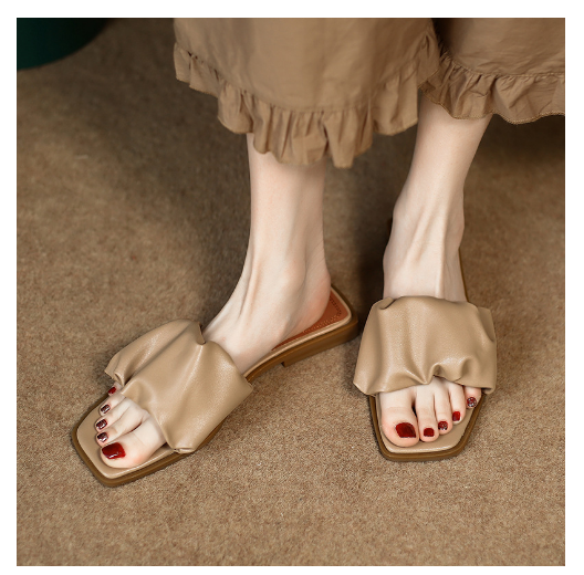 New retro open-toe sandals (khaki size 35-40) (contact customer service after placing order to confirm delivery size)