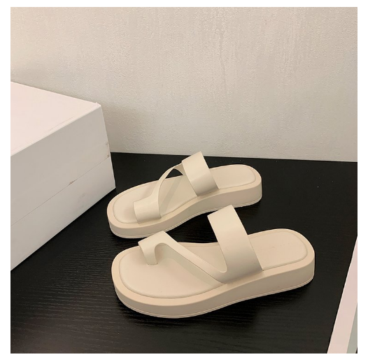 New thick-soled platform slip-on slippers (off-white size 35-40) (contact customer service after placing the order to confirm the delivery size)
